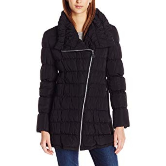 calvin klein asymmetrical puffer jacket